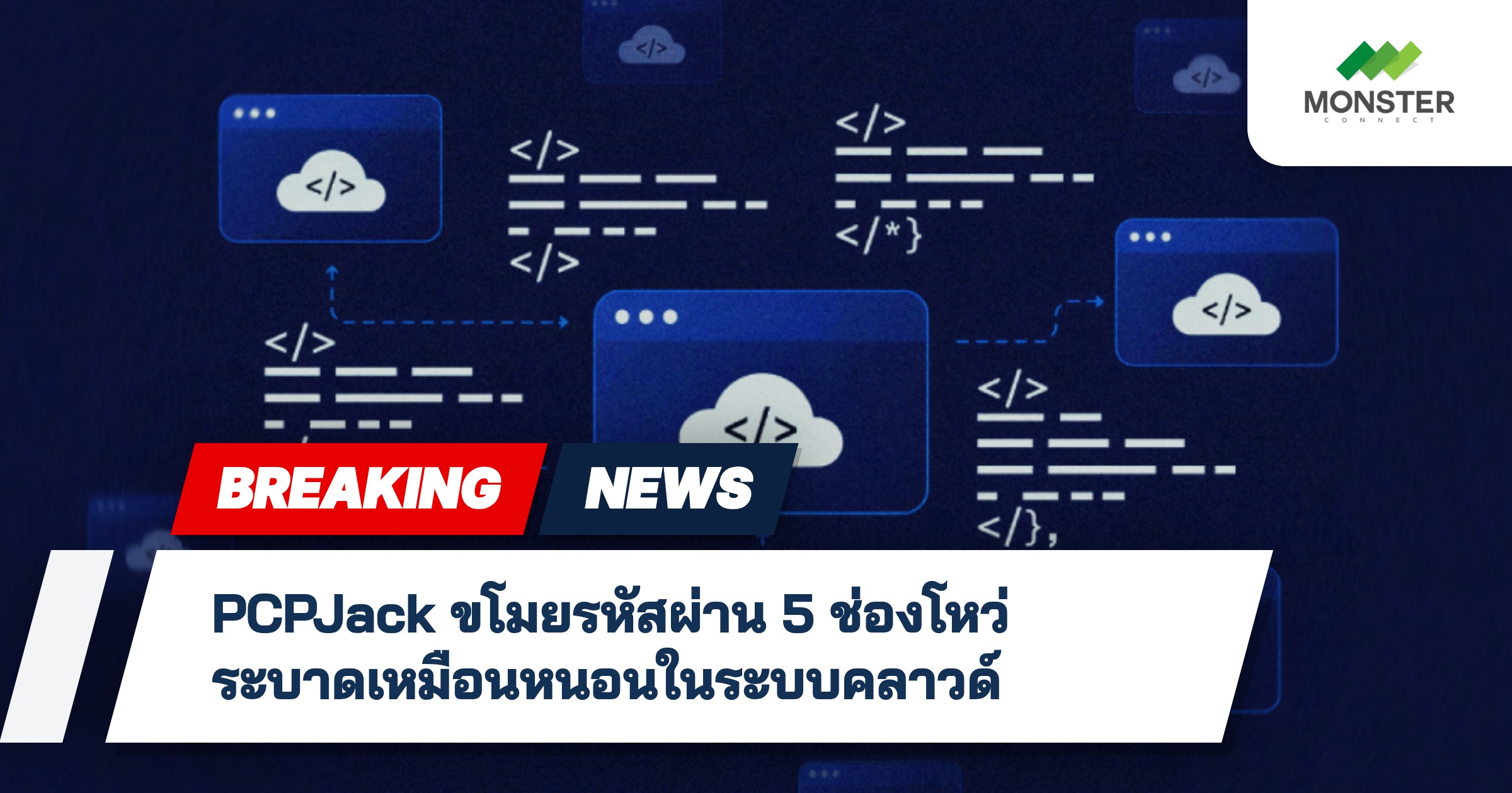 PCPJack ขโมยรหัสผ่าน 5 ช่องโหว่ ระบาดเหมือนหนอนในระบบคลาวด์