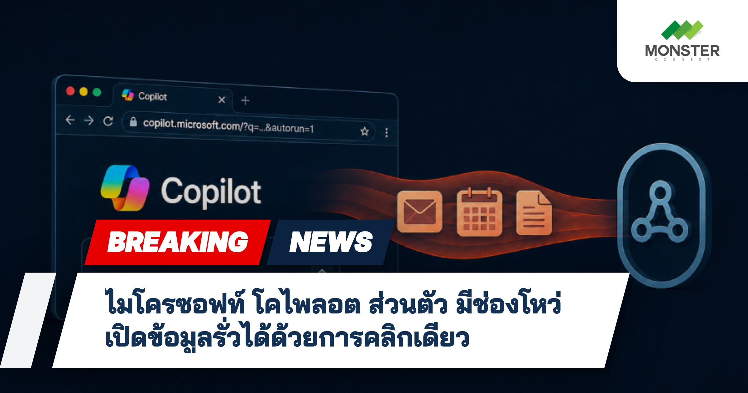 ไมโครซอฟท์ โคไพลอต ส่วนตัว มีช่องโหว่ เปิดข้อมูลรั่วได้ด้วยการคลิกเดียว